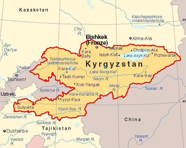 خريطة قرقيزيا