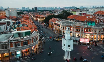 شوارع كوانزو بعد حلول الليل